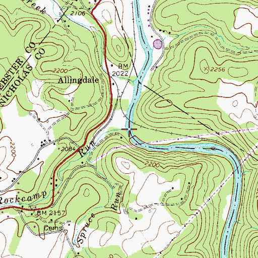 Topographic Map of Rockcamp Run, WV