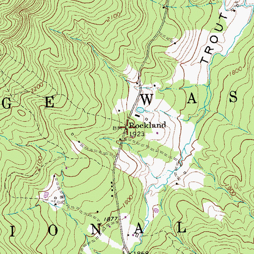 Topographic Map of Rockland, WV