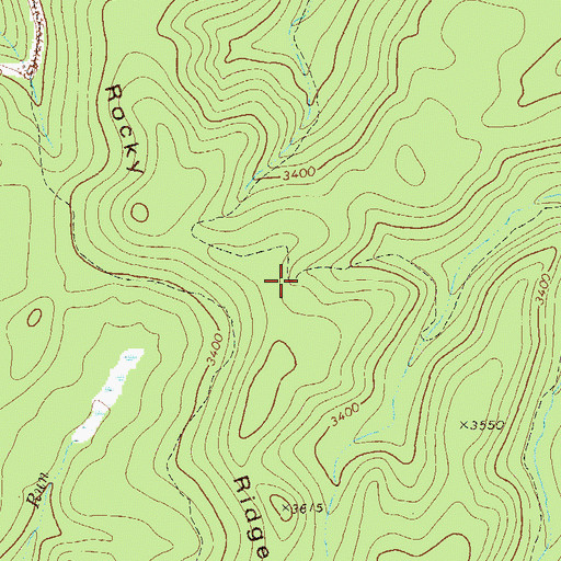 Topographic Map of Rocky Ridge, WV