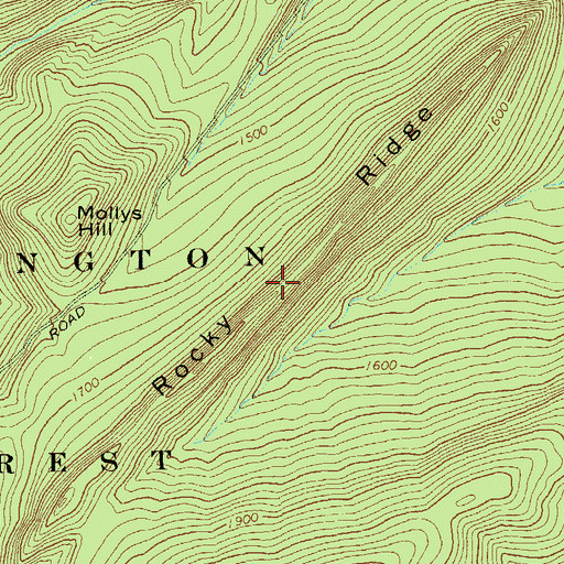 Topographic Map of Rocky Ridge, WV
