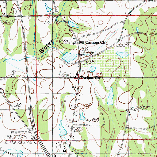 Topographic Map of Thelma Baptist Church, AL