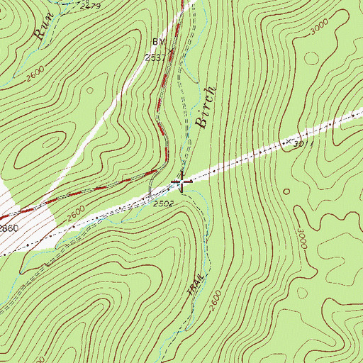 Topographic Map of Rocky Run, WV