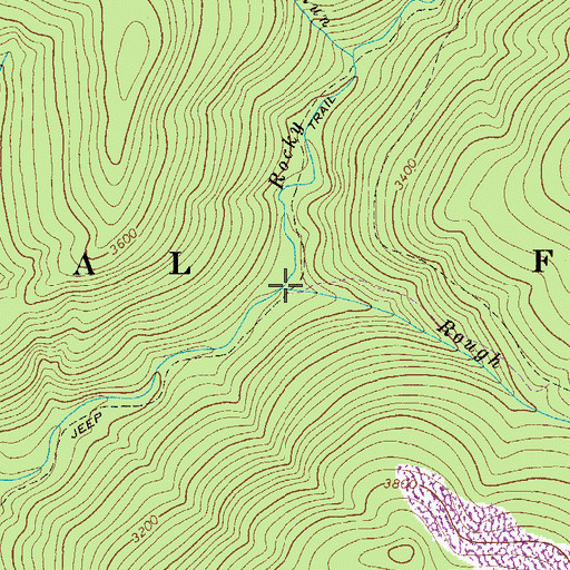 Topographic Map of Rough Fork, WV