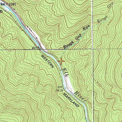 Topographic Map of Rough Gap Run, WV