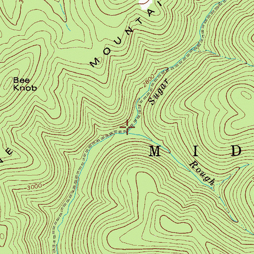 Topographic Map of Rough Run, WV