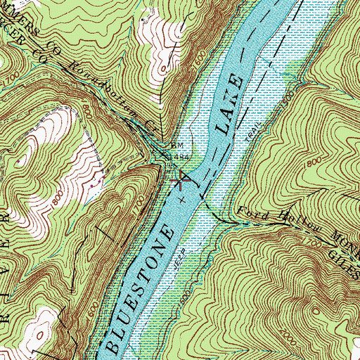 Topographic Map of Roundbottom Creek, WV