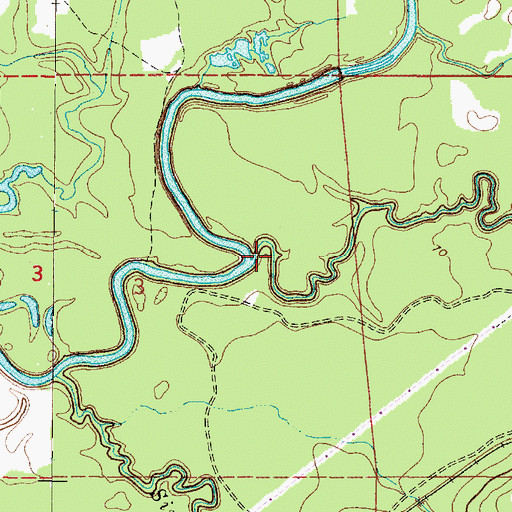 Topographic Map of Threemile Creek, AL