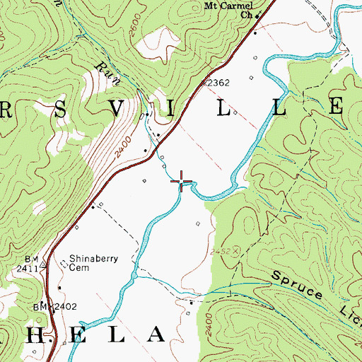 Topographic Map of Ruckman Run, WV