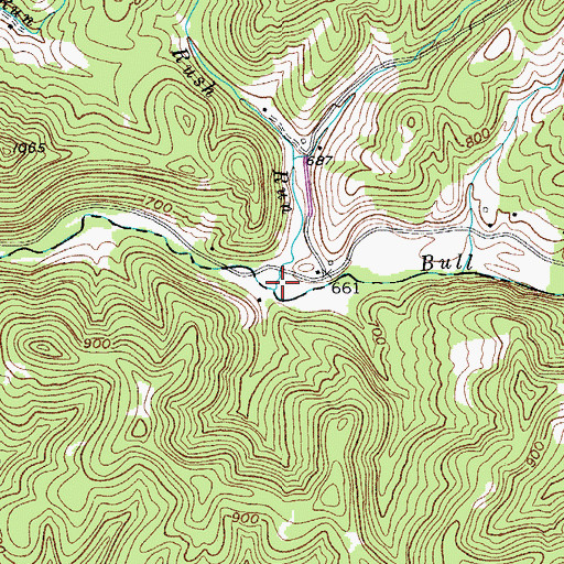 Topographic Map of Rush Run, WV