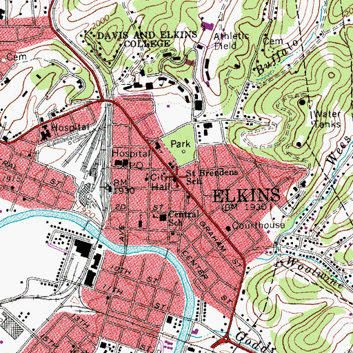 Topographic Map of Saint Brendens School, WV