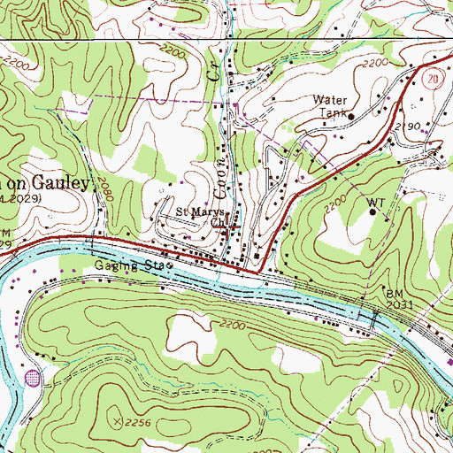 Topographic Map of Saint Marys Church, WV