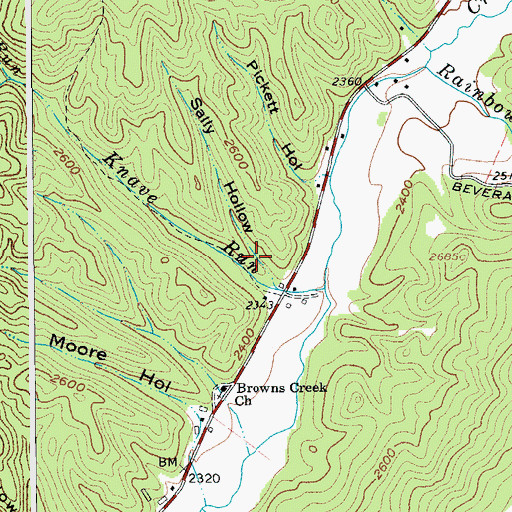 Topographic Map of Sally Hollow, WV