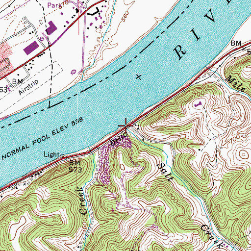 Topographic Map of Salt Creek, WV