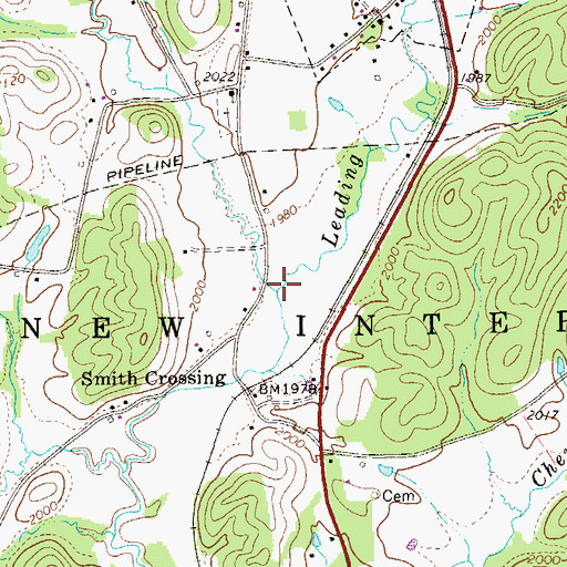 Topographic Map of Saltlick Run, WV