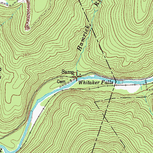 Topographic Map of Samp, WV