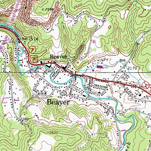 Topographic Map of Sand Branch, WV