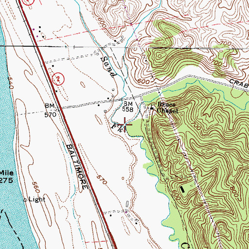 Topographic Map of Sand Fork Crab Creek, WV