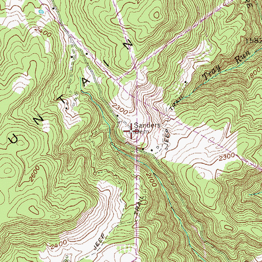 Topographic Map of Sanders Cemetery, WV