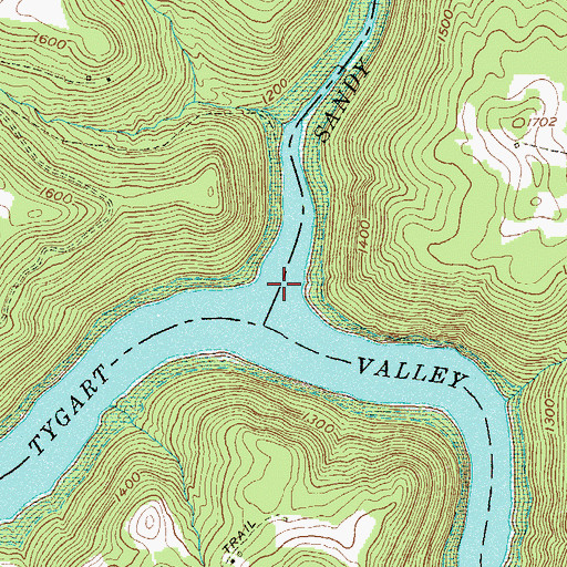 Topographic Map of Sandy Creek, WV