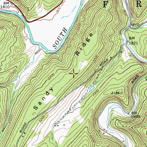 Topographic Map of Sandy Ridge, WV