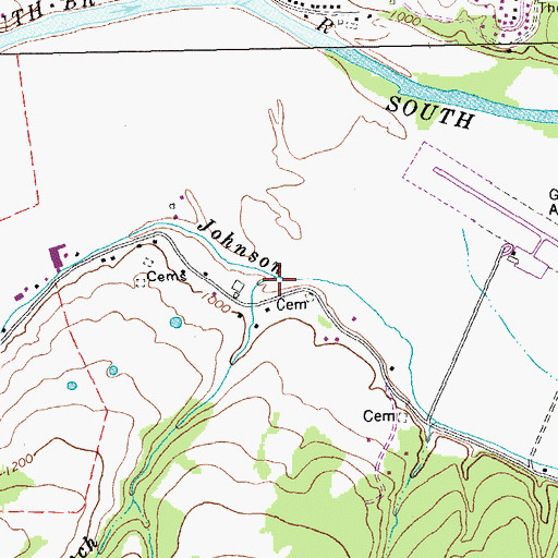 Topographic Map of Sawmill Branch, WV