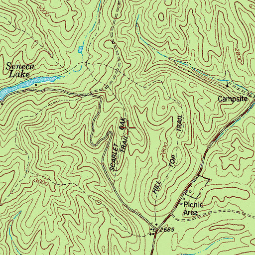 Topographic Map of Scarlet Oak Trail, WV