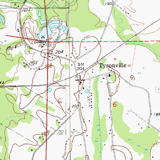 Topographic Map of Tysonville, AL