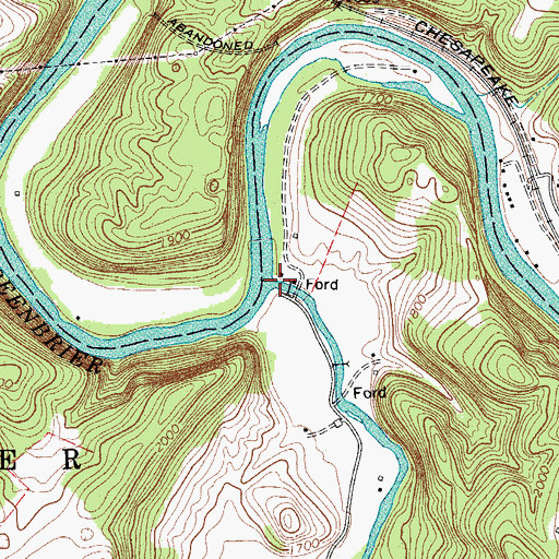 Topographic Map of Second Creek, WV