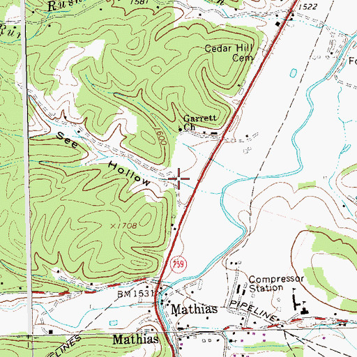Topographic Map of See Hollow, WV
