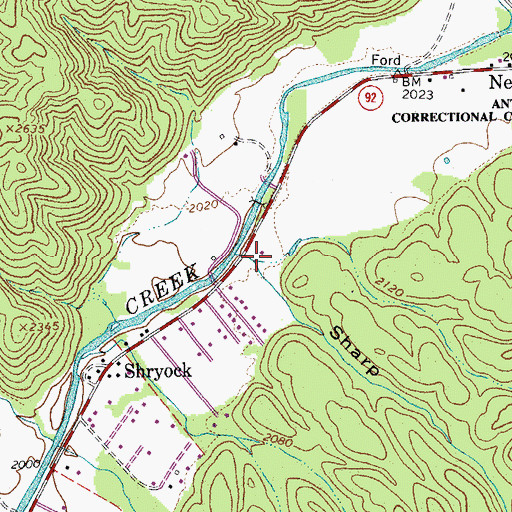 Topographic Map of Sharp Hollow, WV