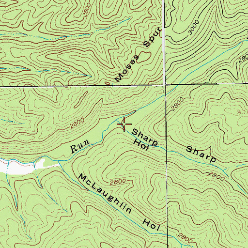 Topographic Map of Sharp Hollow, WV