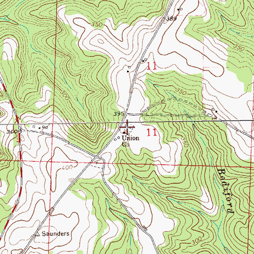 Topographic Map of Union Church, AL