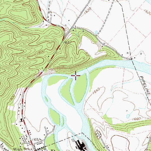 Topographic Map of Shavers Fork, WV