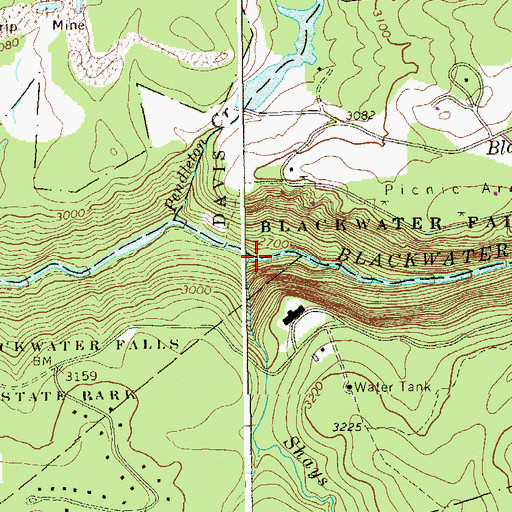 Topographic Map of Shays Run, WV