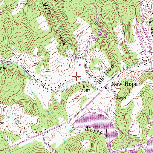 Topographic Map of Shelton Branch, WV