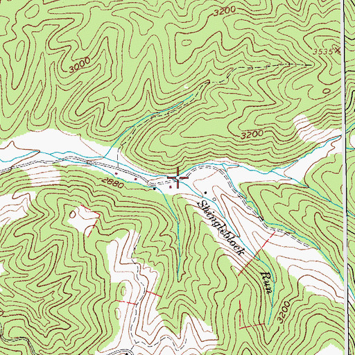 Topographic Map of Shingleblock Run, WV