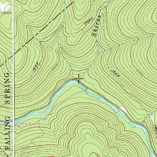 Topographic Map of Shiras Run, WV