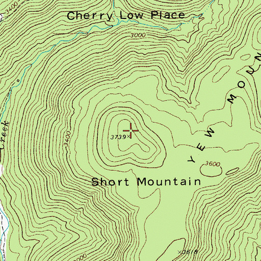 Topographic Map of Short Mountain, WV