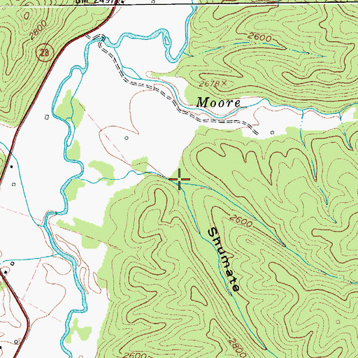 Topographic Map of Shumate Hollow, WV