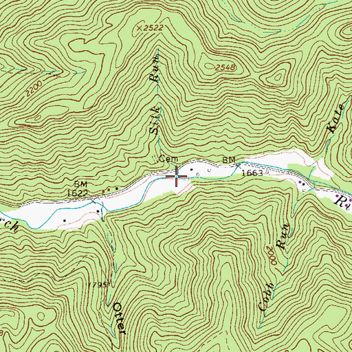Topographic Map of Silk Run, WV