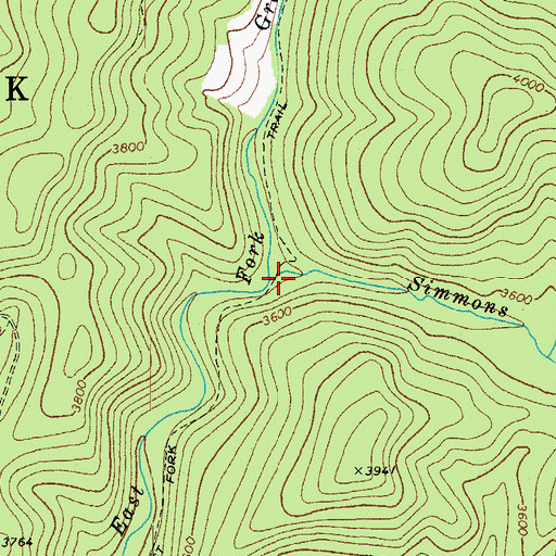 Topographic Map of Simmons Run, WV