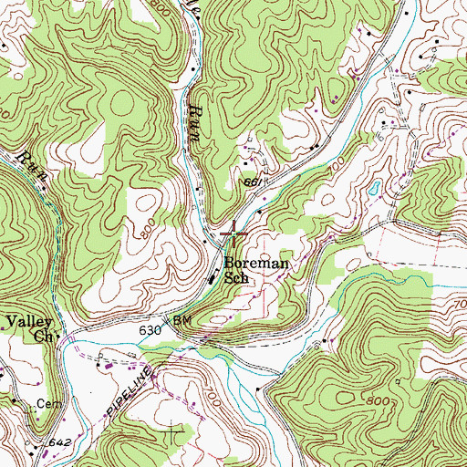 Topographic Map of Sixmile Run, WV