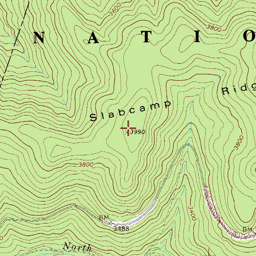 Topographic Map of Slabcamp Ridge, WV