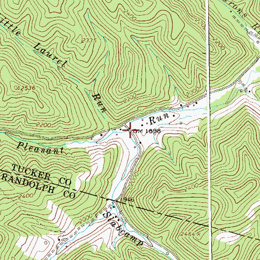 Topographic Map of Slabcamp Run, WV