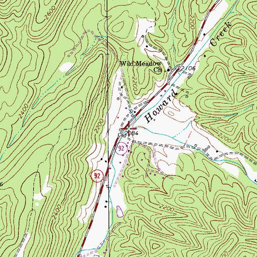 Topographic Map of Slash Lick Run, WV
