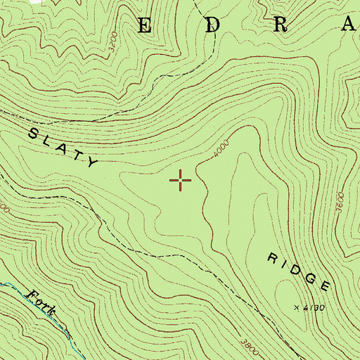 Topographic Map of Slaty Ridge, WV