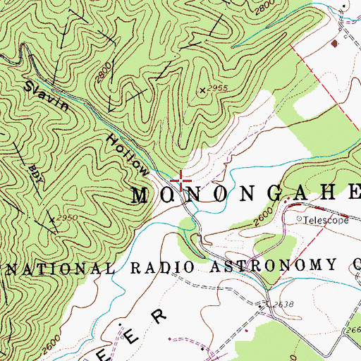 Topographic Map of Slavin Hollow, WV