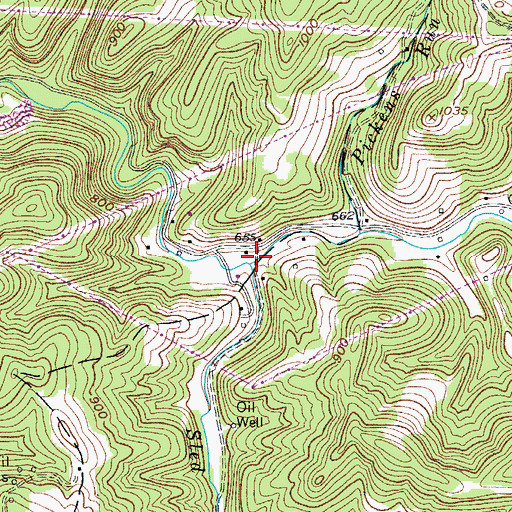 Topographic Map of Sled Run, WV