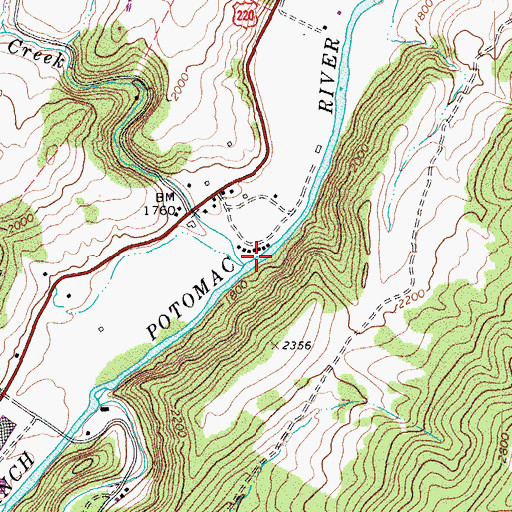 Topographic Map of Smith Creek, WV
