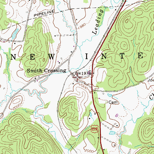 Topographic Map of Smith Crossing, WV
